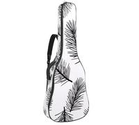 Full Size Guitar Bag, 40 41 42 inch Guitar Case Carry Bag for Electric Bass Classical Guitar, Black and White Pine Outline Seamless Pattern