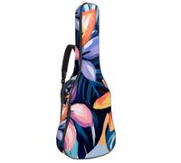 Full Size Guitar Bag, 40 41 42 inch Guitar Case Carry Bag for Electric Bass Classical Guitar, Boho Floral Tropical Leaves Farmhouse Abstract Colorful Flower