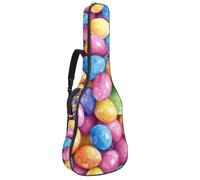 Full Size Guitar Bag, 40 41 42 inch Guitar Case Carry Bag for Electric Bass Classical Guitar, Colored Easter Eggs Seamless Watercolor Pattern