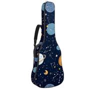 Full Size Guitar Bag, 40 41 42 inch Guitar Case Carry Bag for Electric Bass Classical Guitar, Cute Cartoon Stars Planets and Constellations
