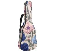 Full Size Guitar Bag, 40 41 42 inch Guitar Case Carry Bag for Electric Bass Classical Guitar, Cute Field Flowers Seamless Pattern