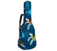 Full Size Guitar Bag, 40 41 42 inch Guitar Case Carry Bag for Electric Bass Classical Guitar, Cute Sea Turtle Seamless Pattern