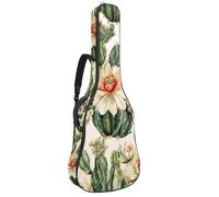Full Size Guitar Bag, 40 41 42 inch Guitar Case Carry Bag for Electric Bass Classical Guitar, Desert Plants Cactus Succulents Flowers