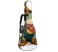 Full Size Guitar Bag, 40 41 42 inch Guitar Case Carry Bag for Electric Bass Classical Guitar, Funny Cartoon Frog with Cowboy Hat