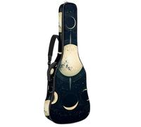 Full Size Guitar Bag, 40 41 42 inch Guitar Case Carry Bag for Electric Bass Classical Guitar, Lunar Phases and Moon in Art Space Astrology Background