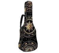 Full Size Guitar Bag, 40 41 42 inch Guitar Case Carry Bag for Electric Bass Classical Guitar, Magic Sky Abstract Zodiac Astrology Black Background
