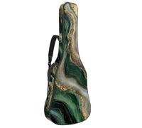 Full Size Guitar Bag, 40 41 42 inch Guitar Case Carry Bag for Electric Bass Classical Guitar, Marble Texture Wavy Gold Lines Abstract Pattern