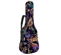 Full Size Guitar Bag, 40 41 42 inch Guitar Case Carry Bag for Electric Bass Classical Guitar, Mardi Gras Purple Pattern