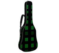 Full Size Guitar Bag, 40 41 42 inch Guitar Case Carry Bag for Electric Bass Classical Guitar, St. Patricks Day Green Plaid Vintage Checkered Texture