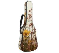Full Size Guitar Bag, 40 41 42 inch Guitar Case Carry Bag for Electric Bass Classical Guitar, Various Wildflowers and Delicate Plants Pattern