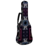 Full Size Guitar Bag, Waterproof Guitar Cover Carry Case for Acoustic Classical Electric Guitars, Aesthetic Geometrical Puzzle Texture