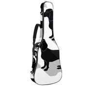 Full Size Guitar Bag, Waterproof Guitar Cover Carry Case for Acoustic Classical Electric Guitars, Black Dogs Dachshund Shadow