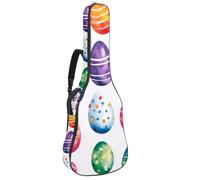 Full Size Guitar Bag, Waterproof Guitar Cover Carry Case for Acoustic Classical Electric Guitars, Colorful Bright Textured Easter Eggs Pattern