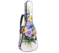 Full Size Guitar Bag, Waterproof Guitar Cover Carry Case for Acoustic Classical Electric Guitars, Colorful Summer Wild Flowers and Butterflies