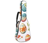 Full Size Guitar Bag, Waterproof Guitar Cover Carry Case for Acoustic Classical Electric Guitars, Cute Easter Eggs Elements Seamless Pattern