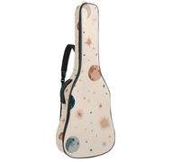 Full Size Guitar Bag, Waterproof Guitar Cover Carry Case for Acoustic Classical Electric Guitars, Cute Moons Stars and Planets on a Pastel Background