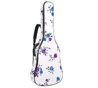 Full Size Guitar Bag, Waterproof Guitar Cover Carry Case for Acoustic Classical Electric Guitars, Cute Blue and Lilac Roses Flowers