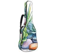 Full Size Guitar Bag, Waterproof Guitar Cover Carry Case for Acoustic Classical Electric Guitars, Cute Succulents Cactus Flowers and Stones