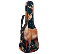Full Size Guitar Bag, Waterproof Guitar Cover Carry Case for Acoustic Classical Electric Guitars, Deer Froest Flowers Pattern
