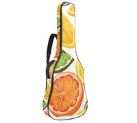 Full Size Guitar Bag, Waterproof Guitar Cover Carry Case for Acoustic Classical Electric Guitars, Lemons and Sliced Fruits Summer Background