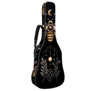 Full Size Guitar Bag, Waterproof Guitar Cover Carry Case for Acoustic Classical Electric Guitars, Magical Bee Honey Moon Plants Star Constellation Flower