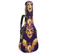 Full Size Guitar Bag, Waterproof Guitar Cover Carry Case for Acoustic Classical Electric Guitars, Mardi Gras Pattern