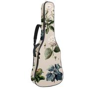 Full Size Guitar Bag, Waterproof Guitar Cover Carry Case for Acoustic Classical Electric Guitars, Vintage Style Various Wildflowers and Plants
