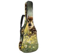 Full Size Guitar Bag, Waterproof Guitar Cover Carry Case for Acoustic Classical Electric Guitars, Watercolor Deer in Field Among Flowers