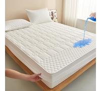 Full Size Mattress Cover Waterproof Protection, 12 Inch Stretchable Pocket, Noiseless Soft Fabric, Easy Care Washable(White,71x79inch)