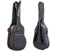 Full Size Padded Guitar Gig Bag Waterproof Acoustic Classical Electric Guitar Carry Case with Adjustable Shoulder Straps and Accessory Pockets Black Protective Soft Shell Backpack