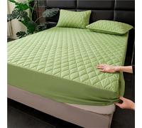 Full Size Quilted Mattress Protector,TPU Waterproof Backing，11" Deep Pocket Full Wrap, Soft Breathable Machine Washable，Wavy Diamond Pattern For Home Hotel(Green,198x203cm/78x80in)