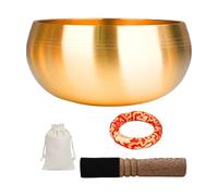 Full Size Sound Bowl Package Leather Wrapped Gavel Throb Pad Storage Bag Included Yoga Toll Instruments