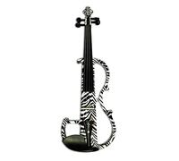 Full Size Violin Advanced Electric Art Violin Zebra Stripes Solid Wood Silent Violin Full Size 4/4 Ebony Fittings W/Parts