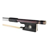 Full size Violin Bows Red Checkered Carbon Fiber Violin Bow Silver Wire Wrapped In Sheepskin Double Eye Ebony Tailpiece(1-8)