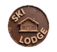 Full_Ski_Lodge Metal Tin Sign Plaque