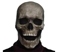 Full Skull Face Cover, Halloween Skull Ma-sk, Skeleton Masque Party Headgear With Movable Jaw, Latex Facial Cover Full Face, Halloween Props Face Cover, Latex Facial Cover, Halloween Costume Accessory