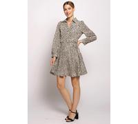 Full Sleeve Leopard Print Shirt Dress Cutie London Brown 10