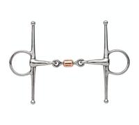 Full Snaffle Bit with Copper Centre Piece and Wheels on the Jaws, S/Steel