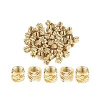 《Full specification》 hot nuts m3 m4 m5 m6 Hot Melt Heat Injection Molding 3D Print Brass Copper Embed Insert Nuts Knurled Thread(Length 3mm)