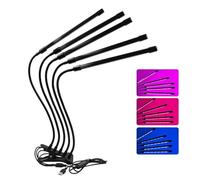 Full Spectrum Grow Light, YUYTE LED Plant Light with 360° Adjustment, 9 Levels Brightness, 3/9/12H Timer, for Greenhouses, Succulents, Potted Plants (Five Tubes -50W)