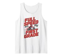 Full Speed Into First Grade Back To School First Day Boys Tank Top