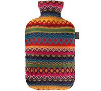 Full sprint Fashy Hot Water Bottle with Cover Peru-Design Pink-Brown 2 L