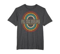Full Stack Developer Vintage Retro T-Shirt, Men's Big and Tall, Dark Heather Grey, 5X Tall