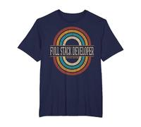 Full Stack Developer Vintage Retro T-Shirt, Men's Big and Tall, Navy Blue, 4X Tall