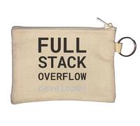 Full Stack Overflow Developer Key Chain Coin Purse Beige