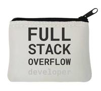 Full Stack Overflow Developer Neoprene Coin Purse Pouch 10x11cm White