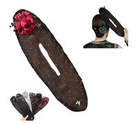 Full Star Flower Hair Accessories,Hand Embroidered Flowers Deft Bun,Deft Bun Hair Twister,Ball Hair Clip,Flower Hair Bun Roller Butterfly Hair Bun Maker (B)