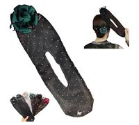 Full Star Flower Hair Accessories,Hand Embroidered Flowers Deft Bun,Deft Bun Hair Twister,Ball Hair Clip,Flower Hair Bun Roller Butterfly Hair Bun Maker (A)