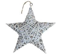 Full Star White Wash Willow Wreath 40cm Diameter Door Decoration