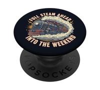 Full Steam Ahead Weekend Railfan Train PopSockets Adhesive PopGrip